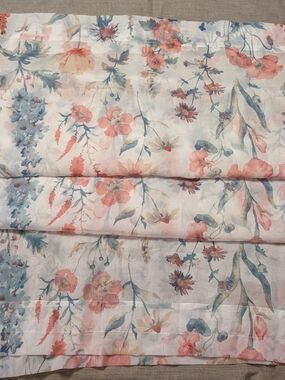 Sheer Floral Curtain Panel